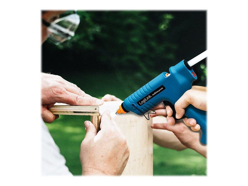 LogiLink Hot glue gun wireless 80 W with station blue
