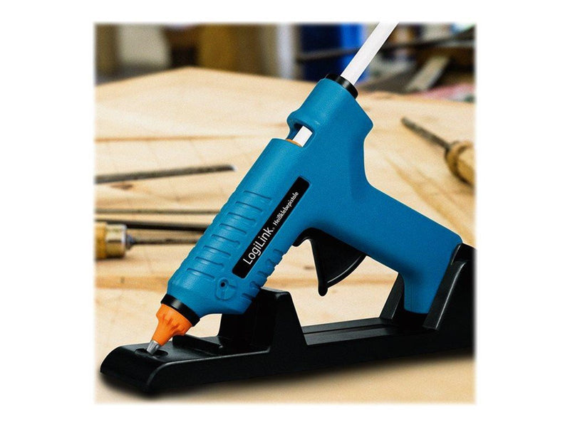 LogiLink Hot glue gun wireless 80 W with station blue