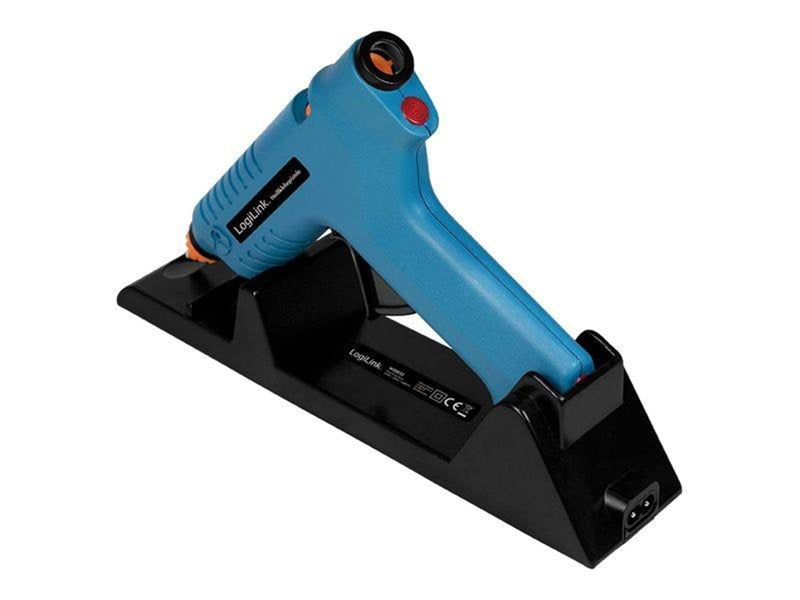 LogiLink Hot glue gun wireless 80 W with station blue