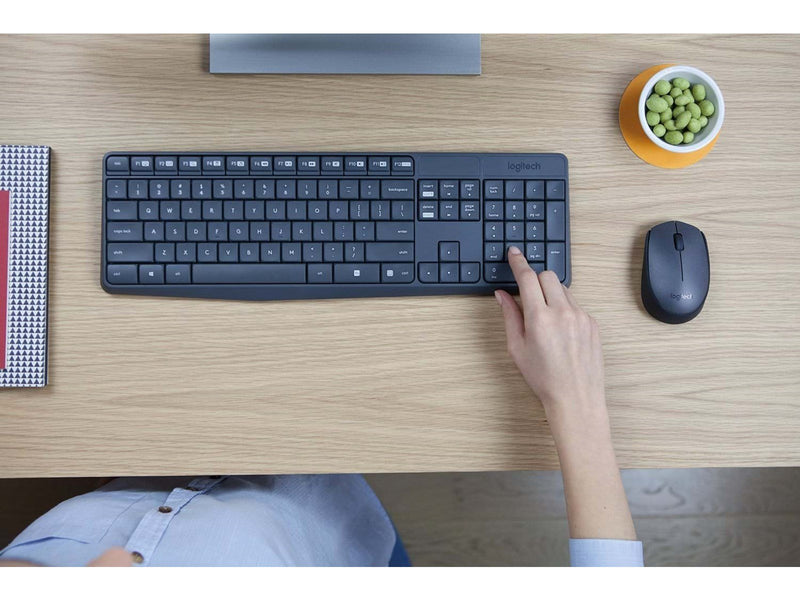 Logitech MK235 Wireless Combo - US - Tastatur & Maus Set - Englisch - US - Grau
