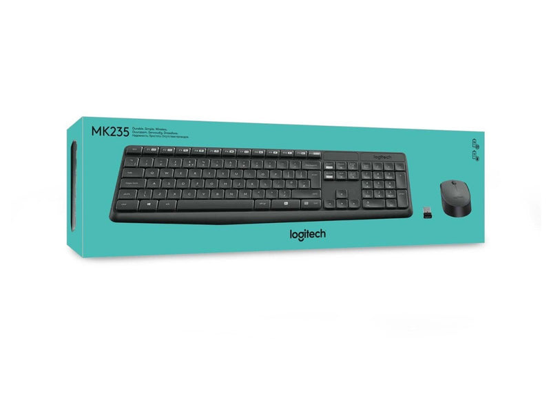 Logitech MK235 Wireless Combo - US - Tastatur & Maus Set - Englisch - US - Grau