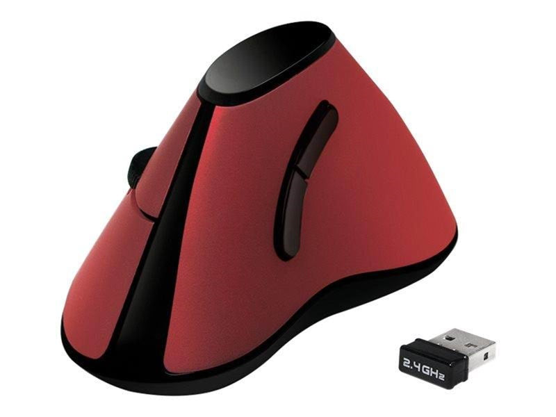 LogiLink Ergonomic vertical mouse wireless 2.4 GHz red - Vertical mouse (Rot)