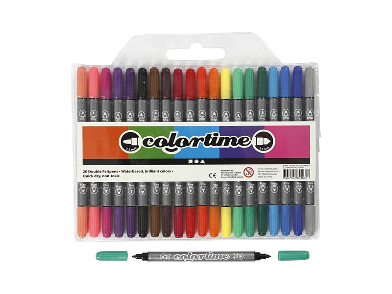 Creativ Company Colortime Double-sided pens - Basic colors 20st.