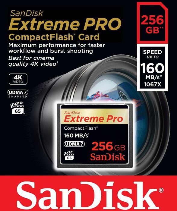SanDisk Extreme PRO CompactFlash Speicherkarte 256GB
