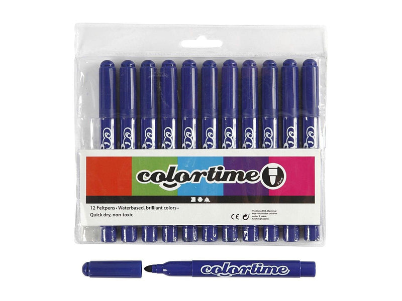 Creativ Company Colortime Tusch Markers Blue 12 pcs.