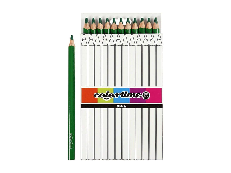 Creativ Company Triangular Jumbo colored pencils - Green 12pcs.