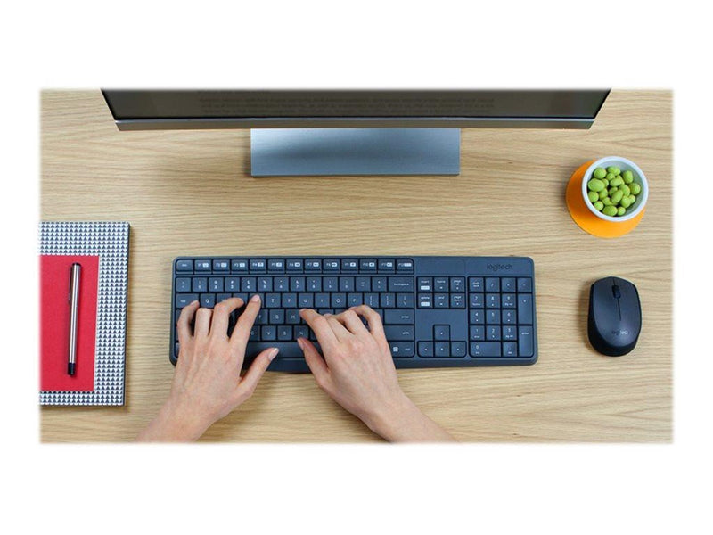 Logitech MK235 - keyboard and mouse set - Czech - Tastatur & Maus Set - Tschechisch - Schwarz