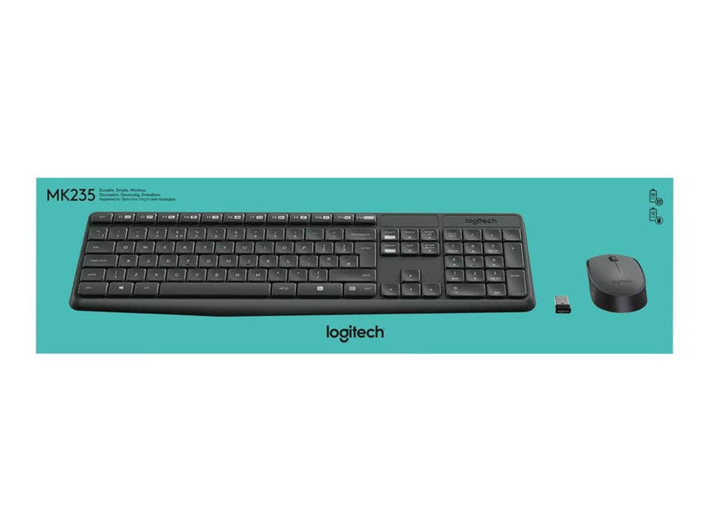 Logitech MK235 - keyboard and mouse set - Czech - Tastatur & Maus Set - Tschechisch - Schwarz