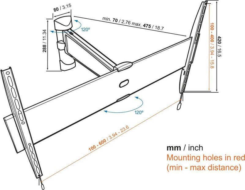 Vogel's BASE 25 L TV-Wandhalterung für 102-165 cm (40-65')