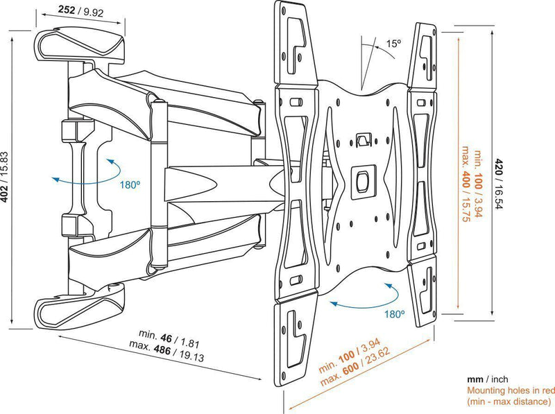 Vogel's BASE 45 L TV-Wandhalterung für 102-165 cm (40-65')