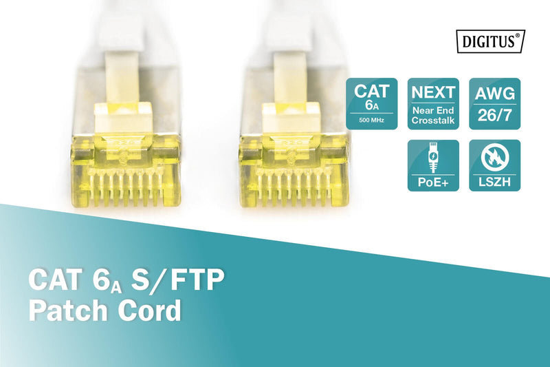 DIGITUS Patch-Kabel RJ-45 (M) zu RJ-45 (M) 1m Kupfer S/FTP Cat 6a grau (DK-1644-A-010)