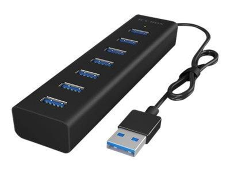 RaidSonic ICY BOX IB-HUB1700-U3 USB-Hubs - USB 3.2 - 7 - Schwarz