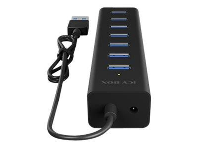 RaidSonic ICY BOX IB-HUB1700-U3 USB-Hubs - USB 3.2 - 7 - Schwarz