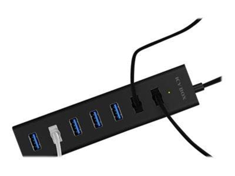 RaidSonic ICY BOX IB-HUB1700-U3 USB-Hubs - USB 3.2 - 7 - Schwarz