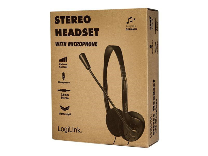 LogiLink Stereo headset 2x 3.5 mm headphone jack boom microphone eco box