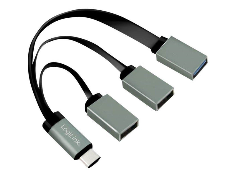 LogiLink USB-C™ Hub 2x USB 2.0 AF + 1x USB 3.0 AF USB-Hubs - 3 - Grau