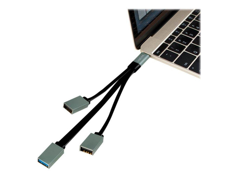 LogiLink USB-C™ Hub 2x USB 2.0 AF + 1x USB 3.0 AF USB-Hubs - 3 - Grau