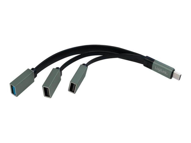 LogiLink USB-C™ Hub 2x USB 2.0 AF + 1x USB 3.0 AF USB-Hubs - 3 - Grau