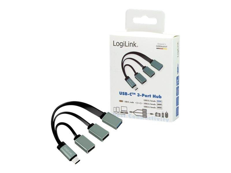 LogiLink USB-C™ Hub 2x USB 2.0 AF + 1x USB 3.0 AF USB-Hubs - 3 - Grau