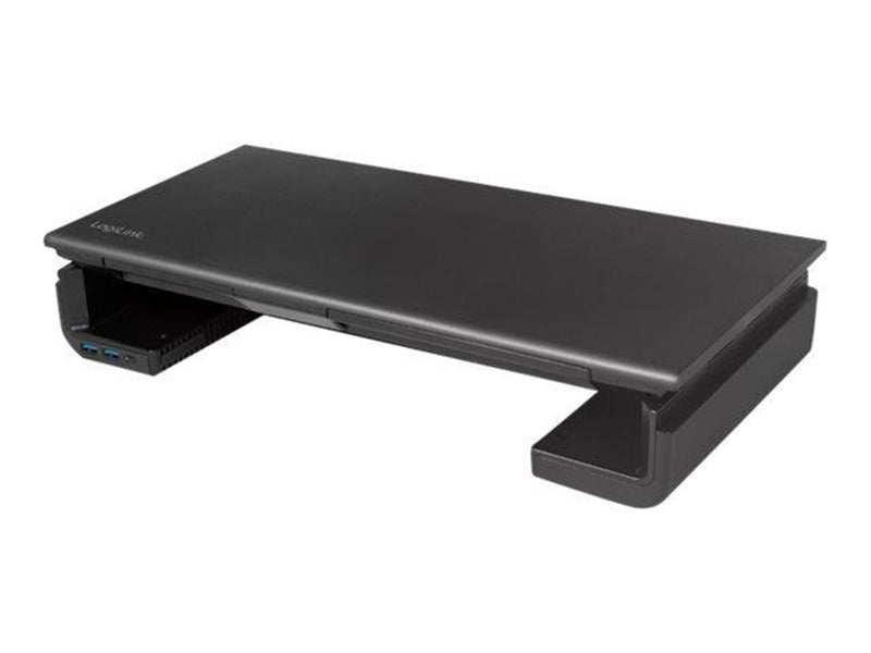 LogiLink Ergonomic tabletop monitor riser 420–520 mm long 2x USB 3.0 1x USB-C 25 kg