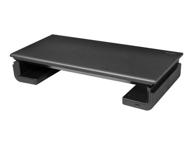 LogiLink Ergonomic tabletop monitor riser 420–520 mm long 2x USB 3.0 1x USB-C 25 kg