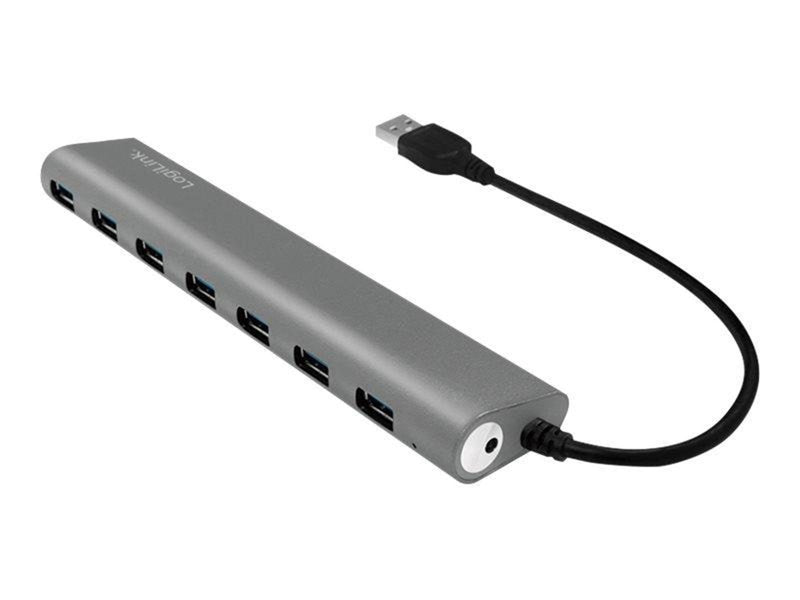 LogiLink USB 3.0 7-port hub with aluminum casing USB-Hubs - USB 3.2 - 7 - Grau