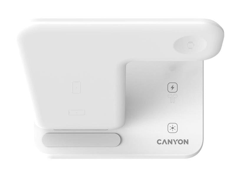 Canyon WS-303 wireless charging stand - 3-in-1 - 15 Watt - White