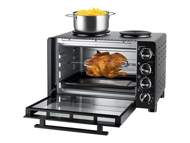 Unold 68885 All in One - electric oven with hot plates - black