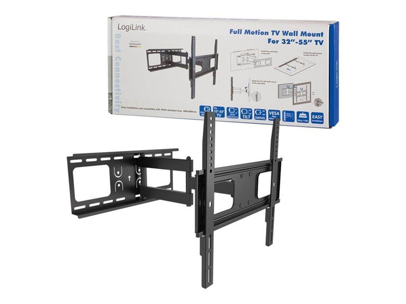 LogiLink TV wall mount 32–55" tilt swivel 50 kg max. 50 kg 55" 200 x 200 mm