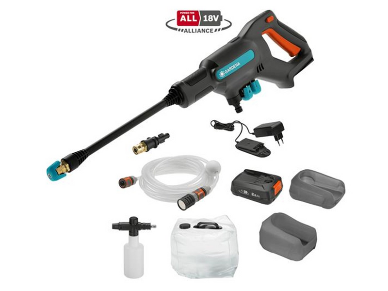 Gardena Hochdruckreiniger Battery Medium-Pressure Washer AquaClean 24/18V P4A Premium Set