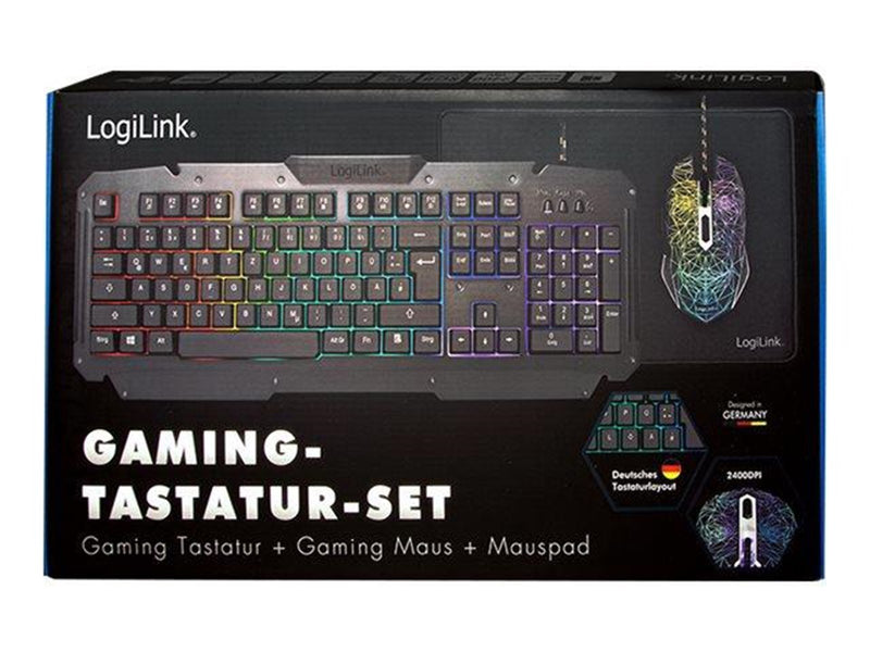 LogiLink Gaming-Set keyboard mouse and mouspad - Gaming Tastaturen - Deutsch - Schwarz