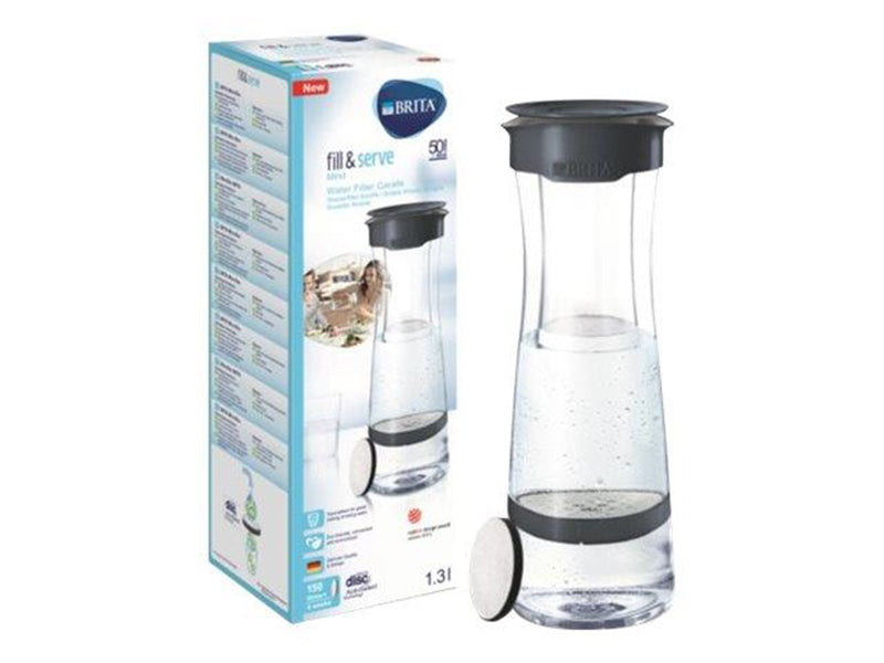 Brita Fill&Serve Mind - water filter carafe - dark grey - Size 10.8 cm - Height 32 cm - 1.3 L