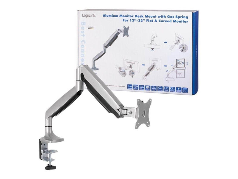 LogiLink Monitor mount 13–32" aluminum gas spring