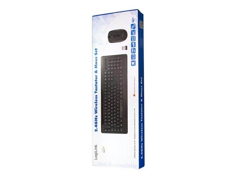 LogiLink 2.4 GHz wireless keyboard & mouse set - Tastatur & Maus Set - Schwarz