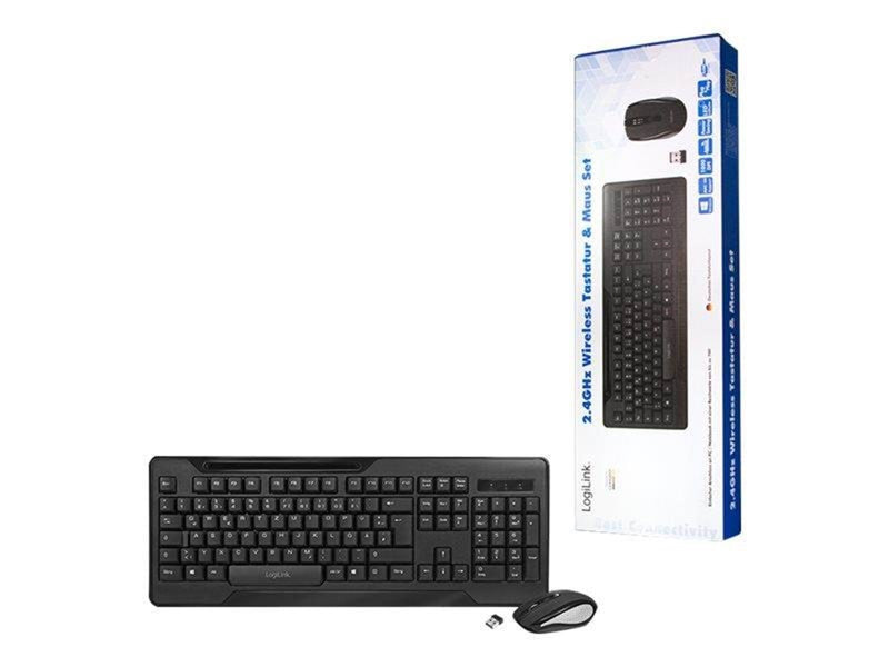 LogiLink 2.4 GHz wireless keyboard & mouse set - Tastatur & Maus Set - Schwarz