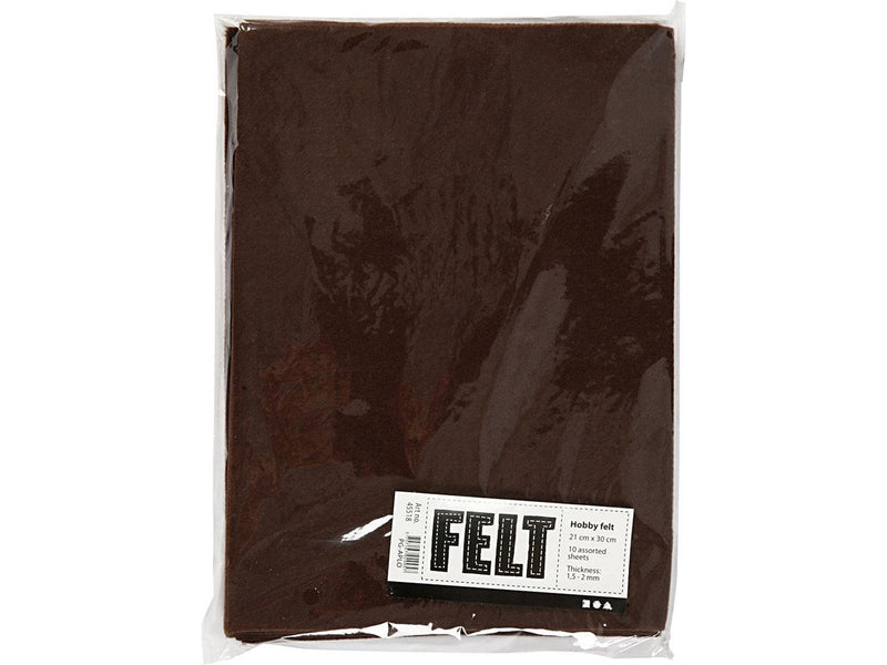 Creativ Company Hobby Felt Brown A4 10 Sheets