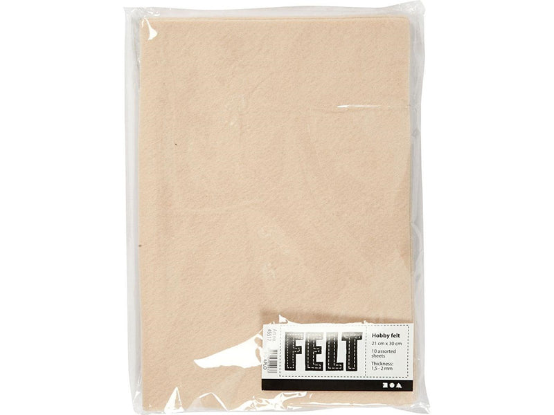 Creativ Company Hobby Felt Light Beige A4 10 Sheets