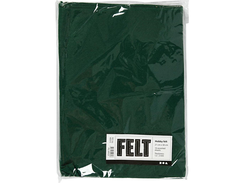Creativ Company Hobby Felt Dark Green A4 10 Sheets