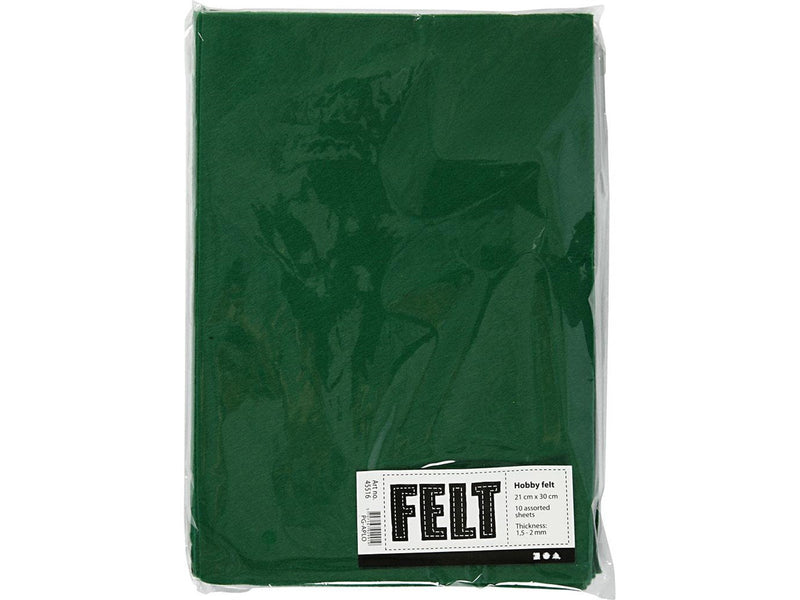 Creativ Company Hobby Felt Green A4 10 Sheets