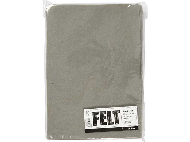 Creativ Company Hobby Felt Gray A4 10 Sheets