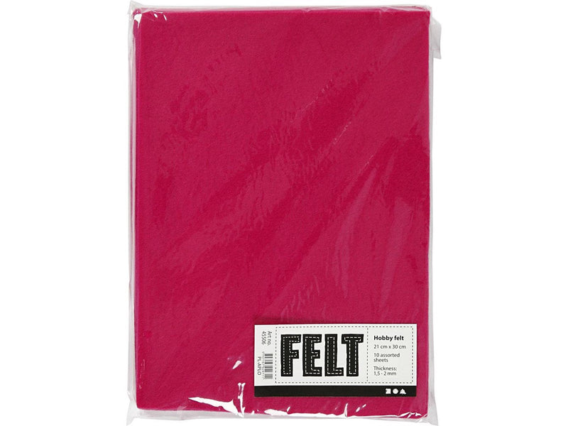 Creativ Company Craft felt Cerise A4 1.5-2 mm 10 sheets