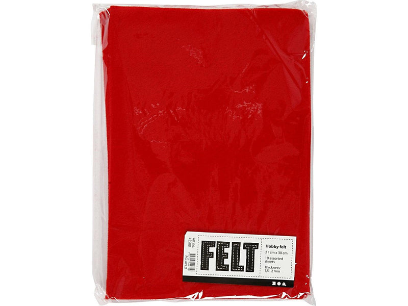 Creativ Company Craft felt Red A4 10 sheets