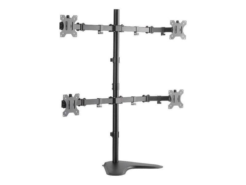 LogiLink Quad monitor stand 13–32" steel arm length: each 460 mm