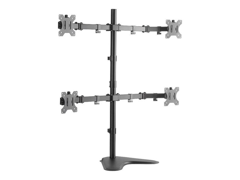 LogiLink Quad monitor stand 13–32" steel arm length: each 460 mm