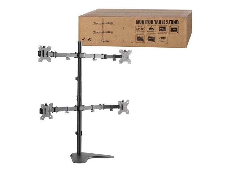 LogiLink Quad monitor stand 13–32" steel arm length: each 460 mm