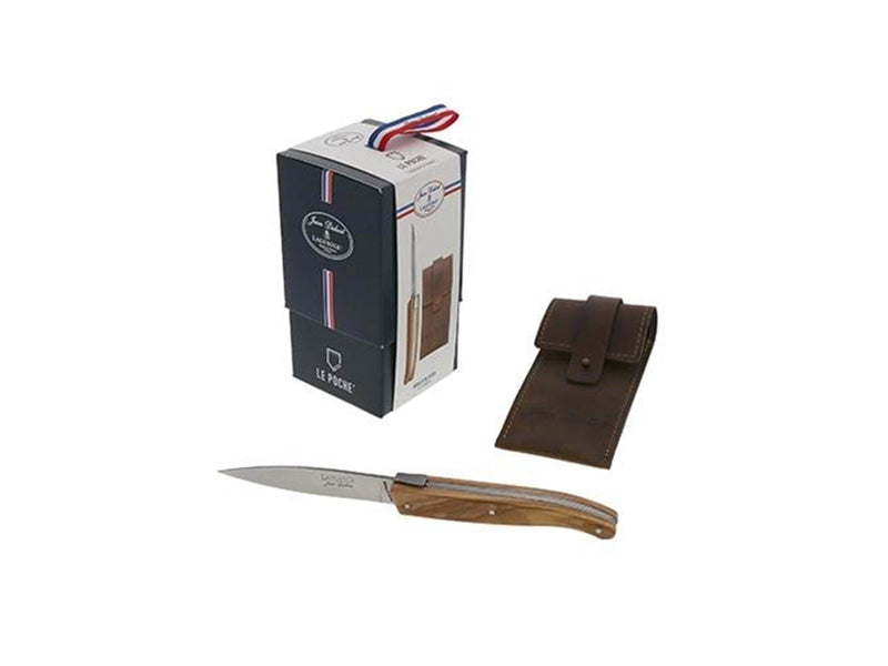 Jean Dubost Laguiole pocket knife in olive wood