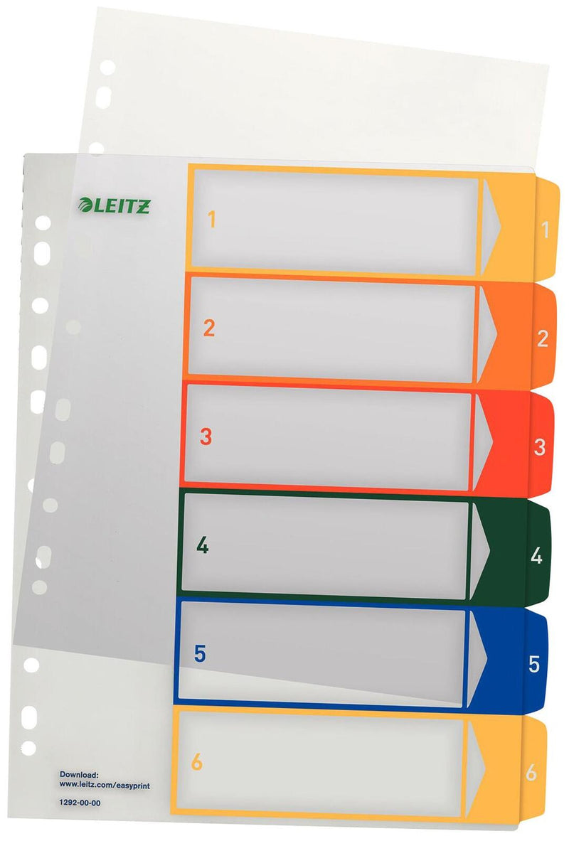 LEITZ beschriftbares Ordnerregister - farbsortiert - 6-teilig