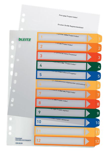 LEITZ Ordnerregister 1294 Vollformat extrabreit - 12-teilig