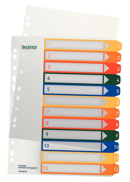 LEITZ Ordnerregister 1294 Vollformat extrabreit - 12-teilig