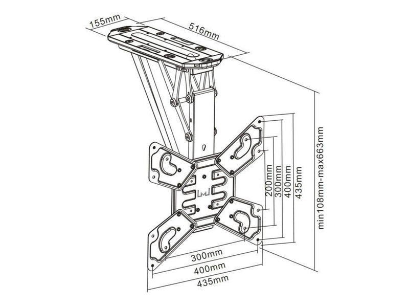 Multibrackets M Motorized Ceiling Mount 32"-55" 30 kg 55" 100 x 100 mm